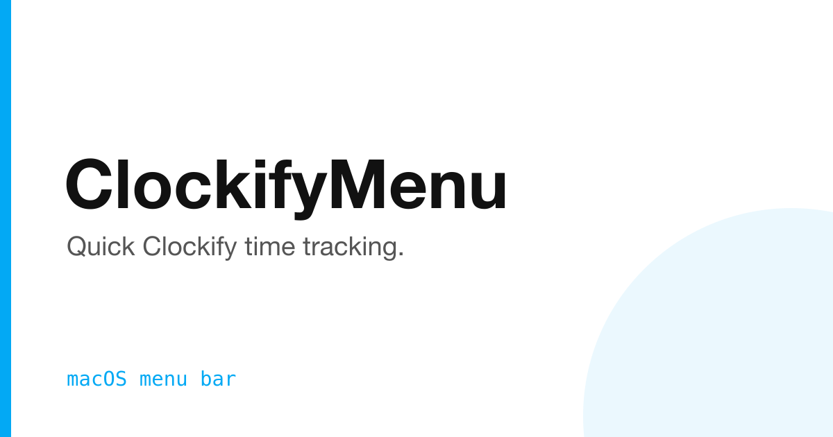 ClockifyMenu preview