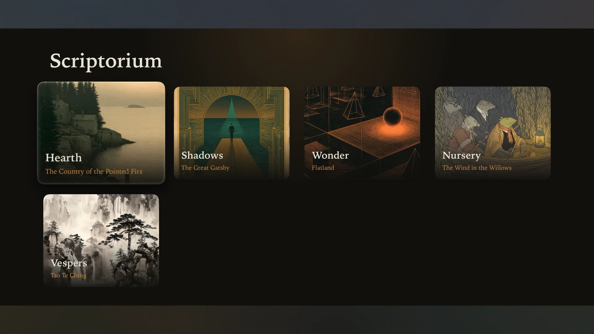 Scriptorium for Apple TV preview